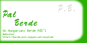 pal berde business card